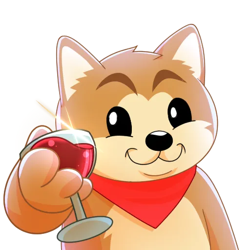 Leo sticker โ Akita dog with wine glass